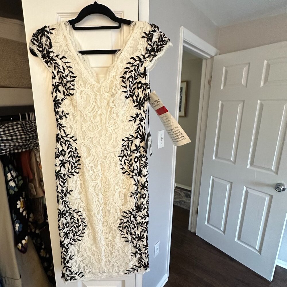 NWT Adrianna Papell Size 2 White lace dress